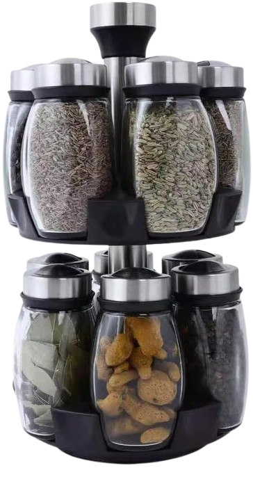 Rotating Glass Spice Bottle Set - Image 2