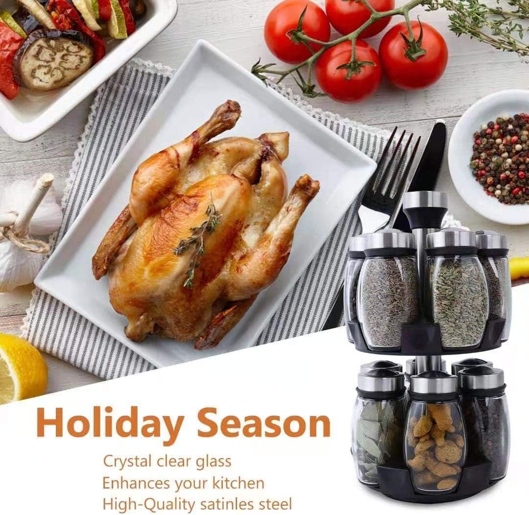 Rotating Glass Spice Bottle Set - Image 4